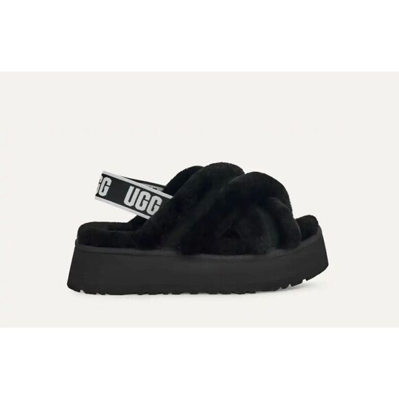 UGG Fluff Yeah Slide Slippers Black Size 6 - Picture 5 of 5